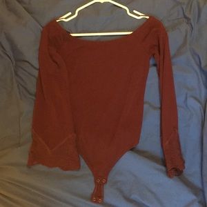 NWOT Maroon Express bodysuit